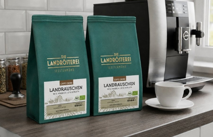 Café Crema in Tüten vor Vorbereitung