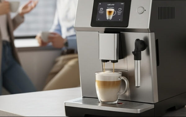B2B Kaffee im Büro wird von Kaffeeautomat zubereitet