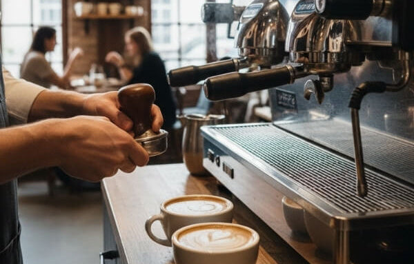 B2B Kaffee wird von Barista zubereitet