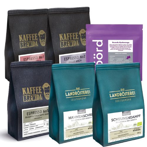 Auswahl an Kaffee für Siebträgermaschine